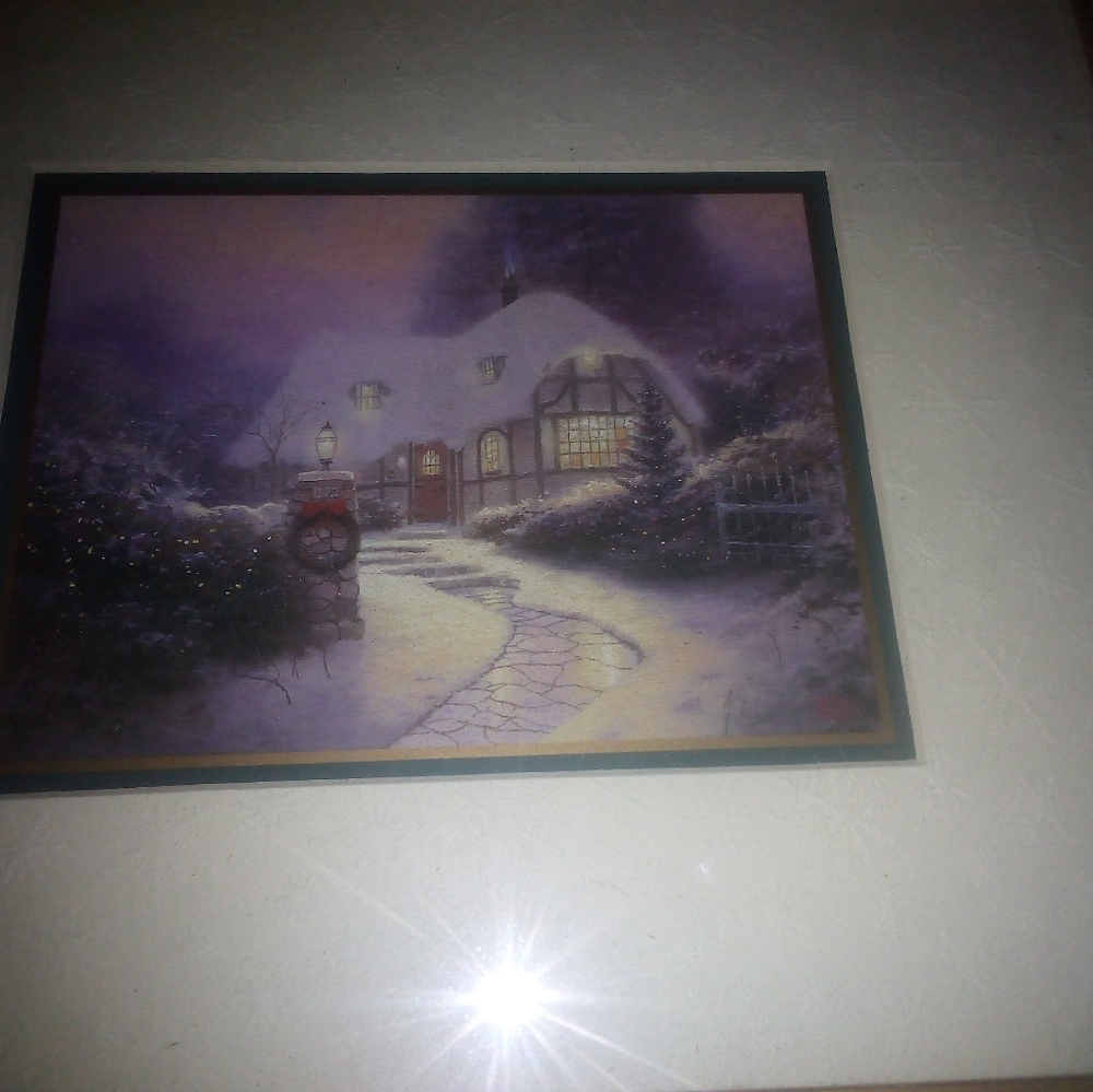 Thomas kinkade a Christmas cottage on oil